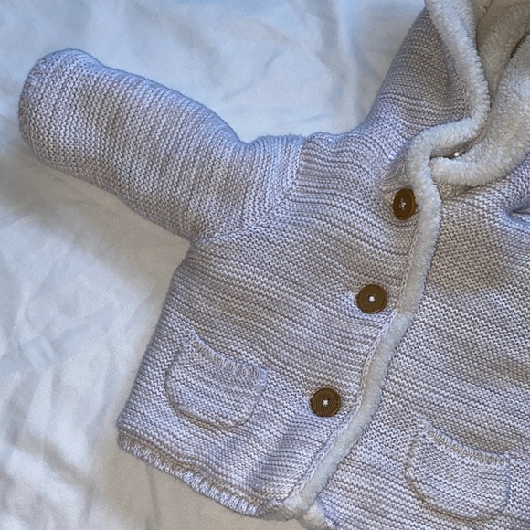 Carter's Cream Knit Puffer Jacket - Picture 2 of 11